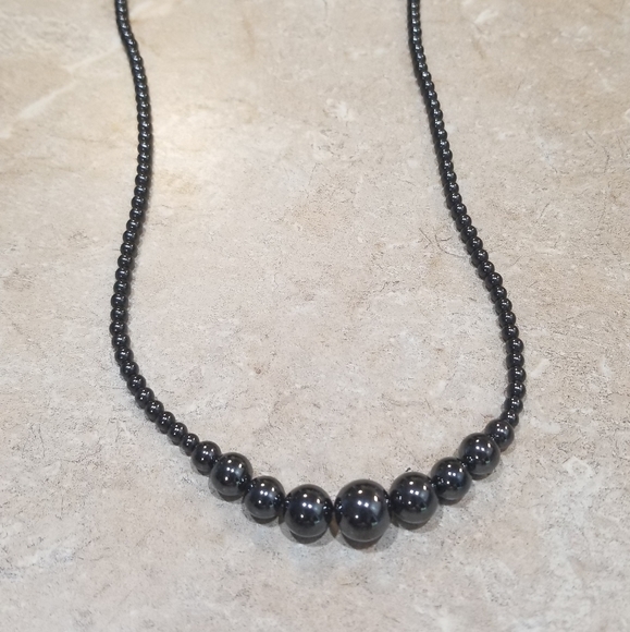 Hematite Blackish Silver Necklace - Picture 2 of 5